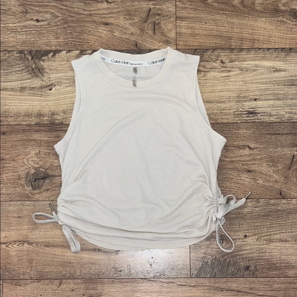 Calvin Klein Gray Ruched Muscle Tee